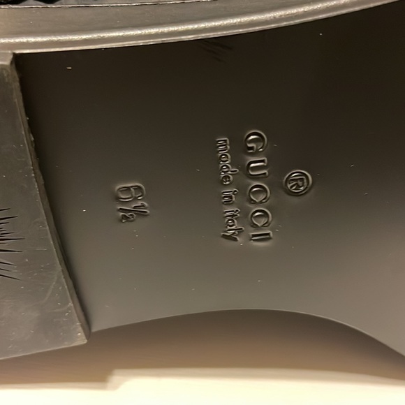 Black Gucci men shoes size 6.5 new with grey and yellow leather weaving on top - Picture 6 of 8